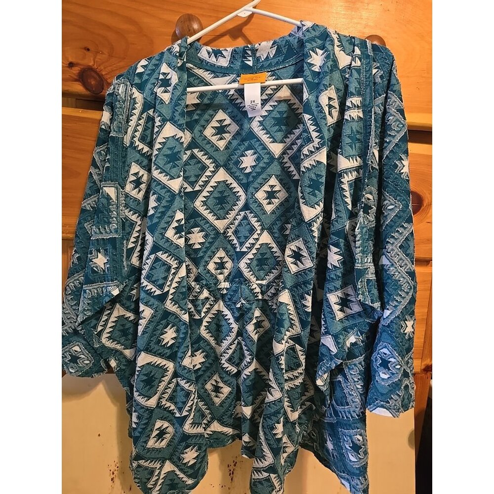 ruby red women jacket Type Top 2x Bluish Green